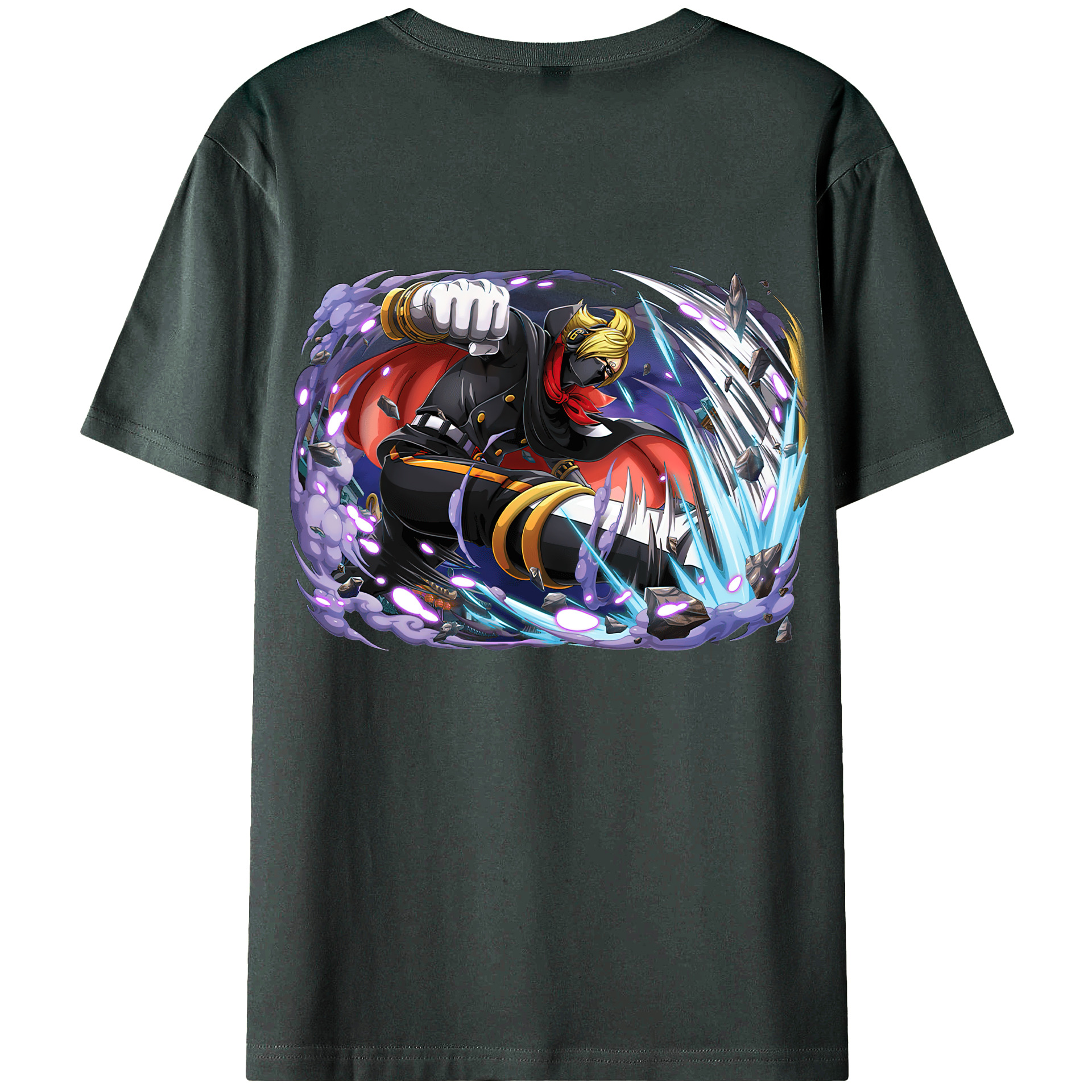 ワンピース ロロノア・ゾロ ONE PIECE Roronoa Zoro 綿100％ メンズ半袖Tシャツ（バックプリント） 通気性